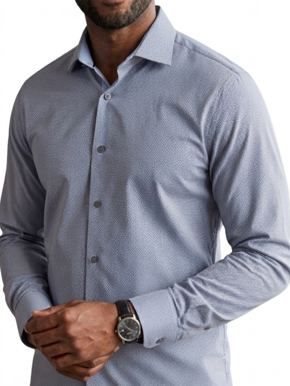 Banana Republic Blue Microdot Dress Shirt